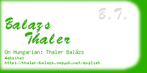 balazs thaler business card